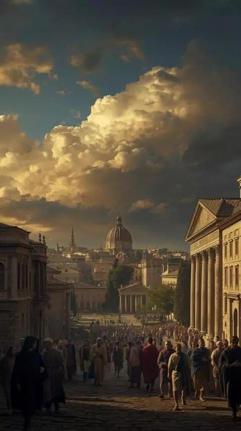 AI Video from prompt: People are walking and talking. **The camera qui