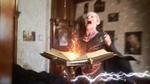 AI Video from prompt: A pretty young 25-year-old female magician looks