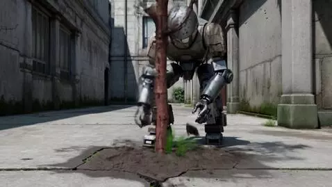 AI Video from prompt: A robot with moldy sensors plants a chip instead