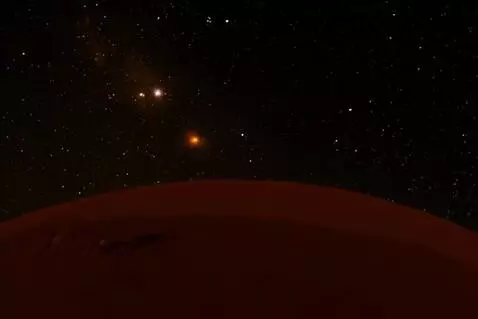 AI Video from prompt: Amazing view on mars looking at the stars