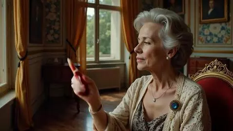 AI Video from prompt: Granny watchin into window. Regal pose, warm lig