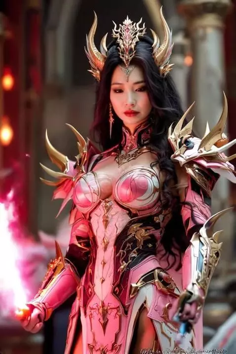 AI Video from prompt: Pulls a pink glowing katana, casts a pink glowin