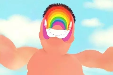AI Video from prompt: À rainbow who make a smile