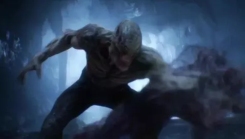 AI Video from prompt: An alien fighting a huge zombie in a dystopian s