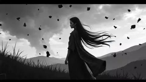AI Video from prompt: A cinematic black and white anime scene, 5 secon