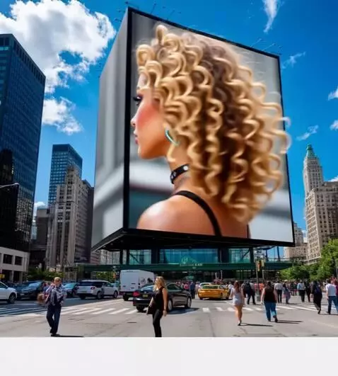 AI Video from prompt: Большой рекламный плакат на высотке быстро и пла