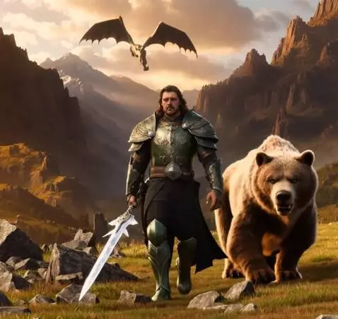 AI Video from prompt: Воин Кислевит из мира Warhammer Fantasy с ледяны