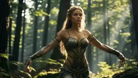 AI Video from prompt: эльфийка танцует в лесу