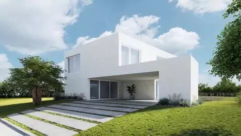 AI Video from prompt: Cinematic camera orbit around a building: starti