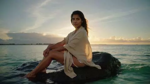 AI Video from prompt: Slow motion cinematic shot of a woman in her 30s