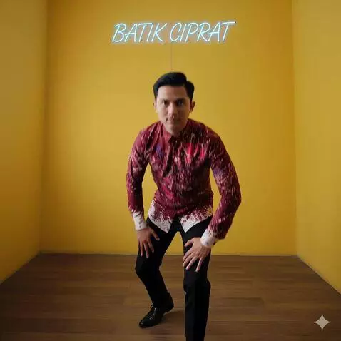 AI Video from prompt: Pria ini melangkah maju dan jongkok. Kemudian be