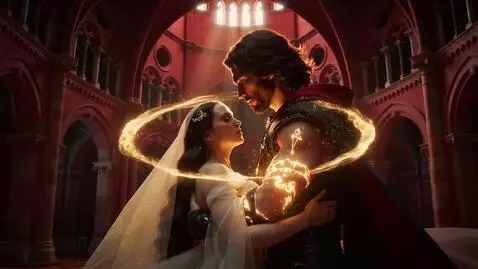 AI Video from prompt: 16:9 • hyperreal Renaissance-mythic aesthetic • 