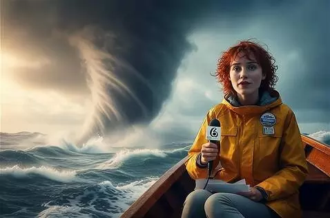 AI Video from prompt: The sound of rain, wind, and waves. The boat mov