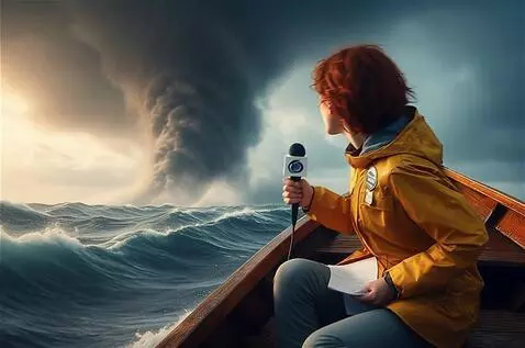 AI Video from prompt: The tornado in the background slowly spinning ar