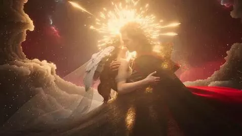 AI Video from prompt: 16:9 • hyperreal Renaissance-mythic aesthetic • 