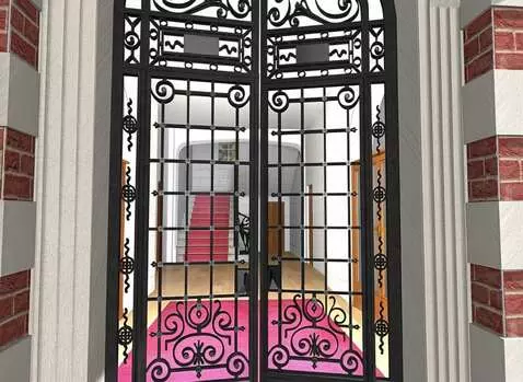 AI Video from prompt: одна створка двери плавно открывается камера дви