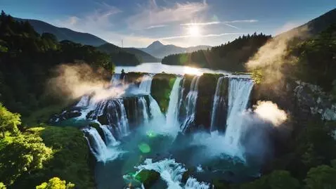 AI Video from prompt: A stunning ultra realistic aerial birds eye view