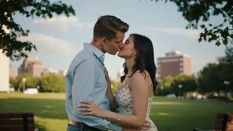 AI Video from prompt: Two cute couple kissing each other