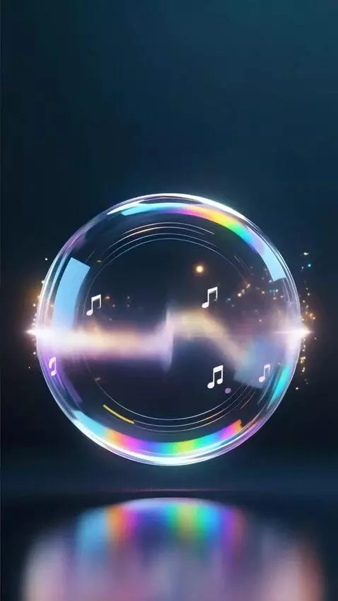 AI Video from prompt: A stunning 3D holographic audio player animation