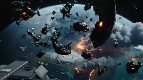 AI Video from prompt: Cinematic shot, deep space aftermath of a massiv