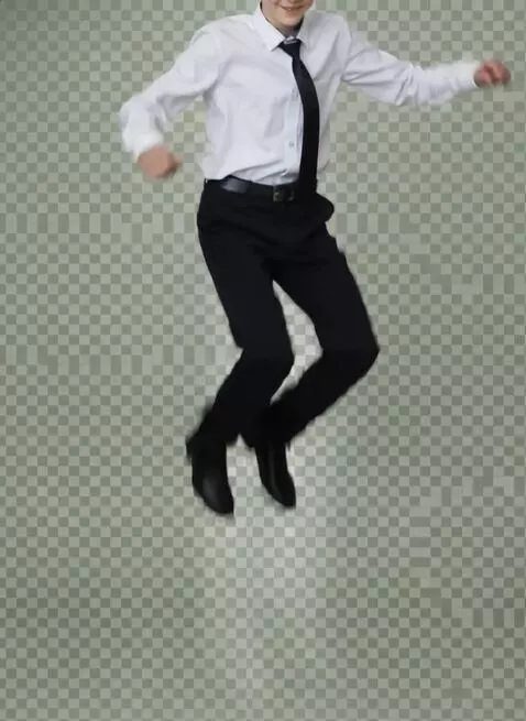 AI Video from prompt: he is jumping and farting on green screen while 