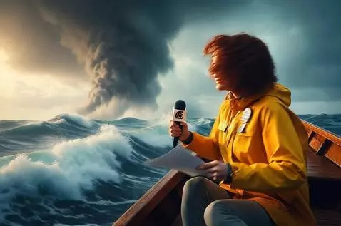 AI Video from prompt: The sound of rain, wind, and waves. The boat roc