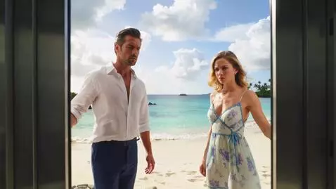 AI Video from prompt: The elevator opens and they find themselves on a