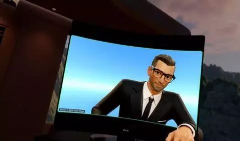 AI Video from prompt: Make the avatar crawl out of the screen and stan