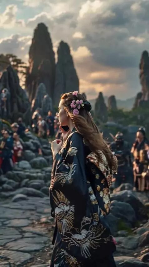 AI Video from prompt: A woman talks on the phone and walks away. **The