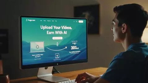 AI Video from prompt: An ad about huge.com an ai site where you can up