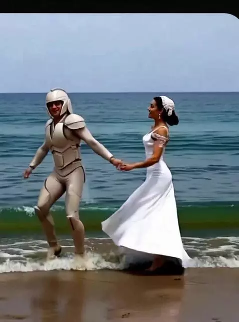 AI Video from prompt: Bărbatul este îmbrăcat într-un costum biolumines