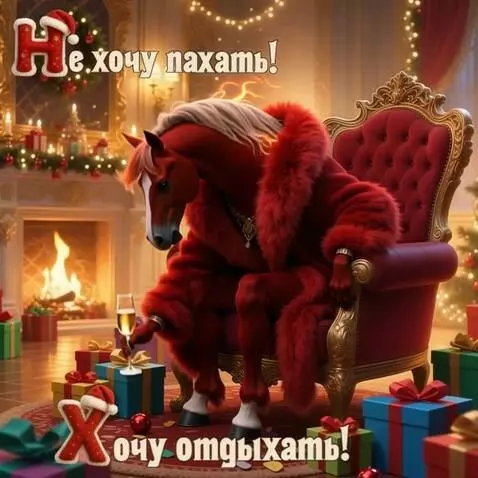 AI Video from prompt: Лошадь бьет копытом и пьет шампанское