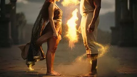 AI Video from prompt: SCENE (4s): HER is Middle Eastern with warm oliv