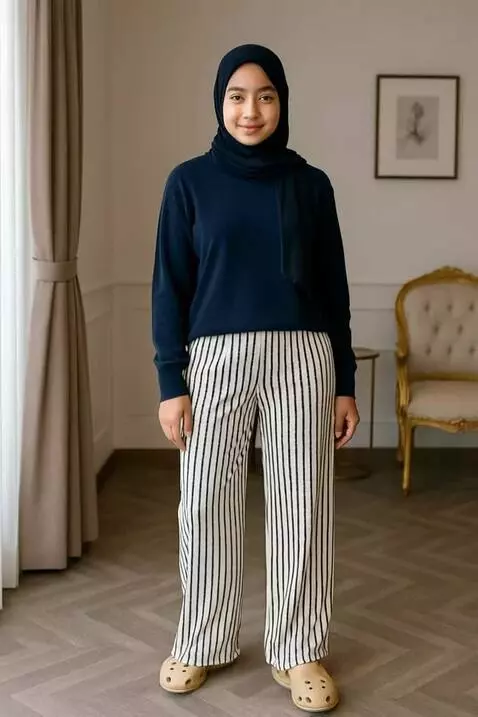 AI Video from prompt: buatkan model sedang berjalan sambil promosi cel