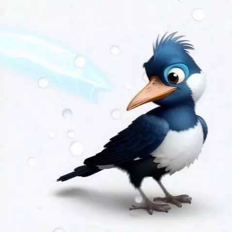 AI Video from prompt: белый фон  птица  говорит "госпожа метелица реши