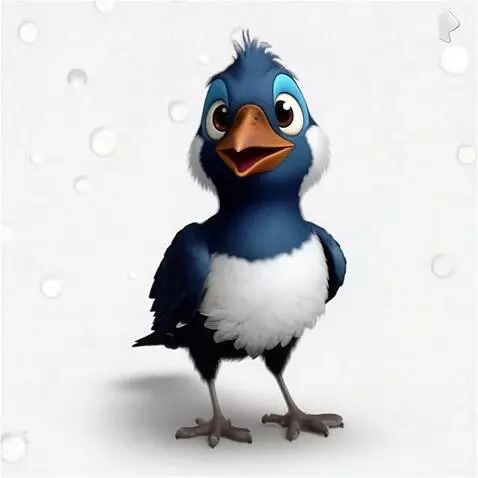 AI Video from prompt: белый фон  птица  говорит "госпожа метелица реши