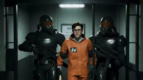 AI Video from prompt: Three Combine soldiers from Half-Life 2, cyberne