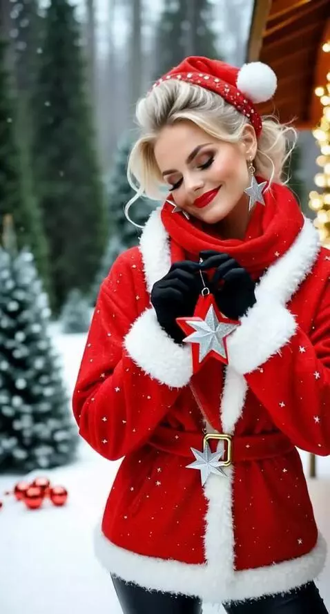 AI Video from prompt: Улыбается, опускает глаза и дарит сердечко