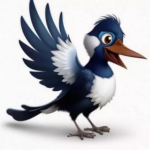 AI Video from prompt: Птица на белом фоне говорит: «Госпожа Метелица р