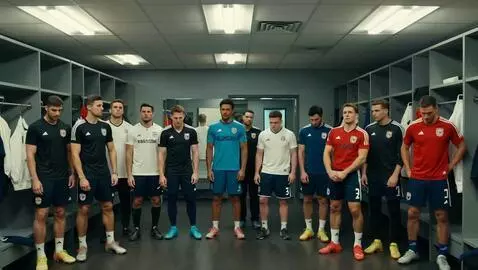 AI Video from prompt: 14 men standing in locker room