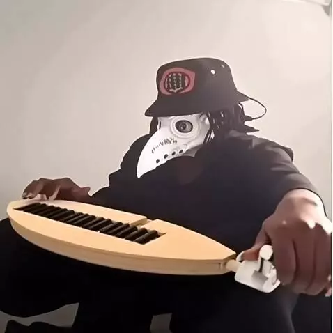 AI Video from prompt: The character winds the device on the side of th