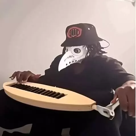 AI Video from prompt: The character winds the device on the side of th