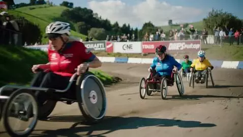 AI Video from prompt: several decrepit old ladies in wheelchairs, rush