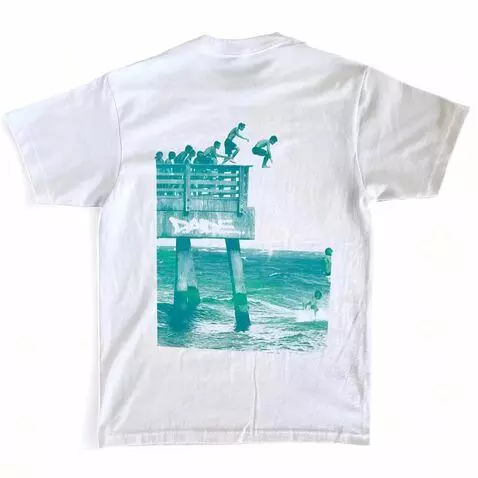 AI Video from prompt: Within the framed image on the T-shirt, silhouet
