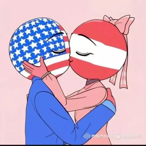 AI Video from prompt: USA and Latvia are kissing on the lips