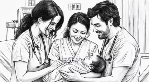 AI Video from prompt: В России у семейной пары - мамы и папы, слева и 