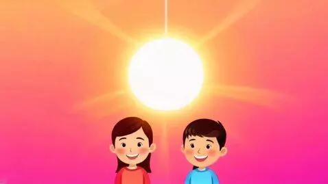 AI Video from prompt: A concluding, static, and cheerful cartoon shot.