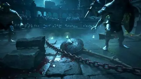 AI Video from prompt: A colossal underground coliseum emerges from swi