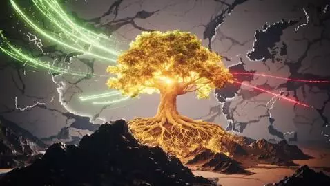 AI Video from prompt: Абстрактные потоки света цвета чеченского флага 