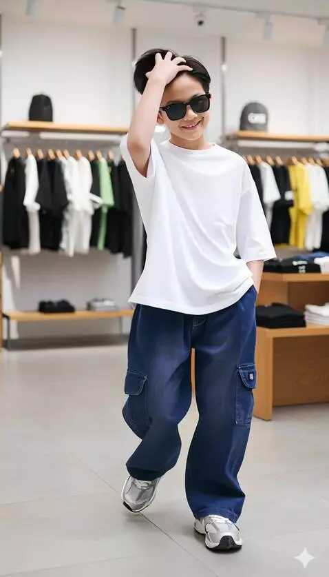 AI Video from prompt: Anak laki-laki tersebut merapikan rambutnya deng